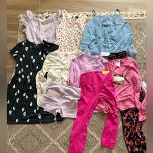 Girls' Clothing Bundle with Pink Leggings and Black Dress- ALL SIZE LARGE